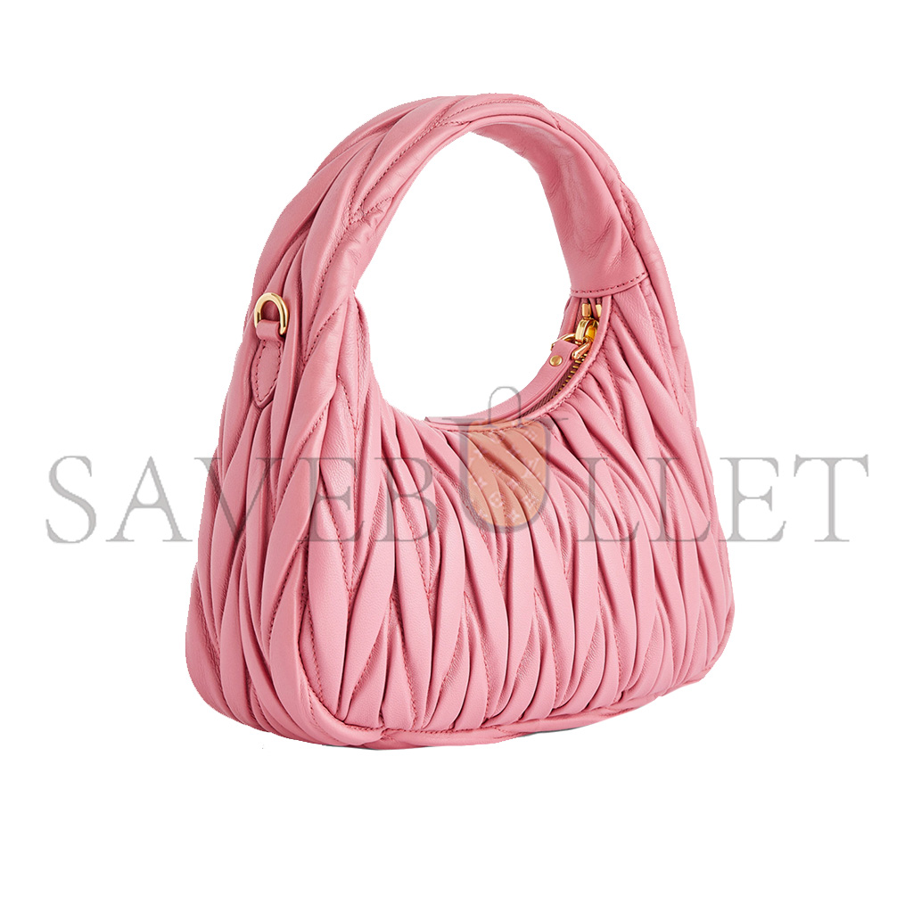 MIU MIU WANDER MATELASSÉ LEATHER TOP-HANDLE BAG 5BC125 (20*17*6cm)